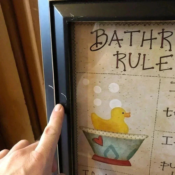 Bathroom  Rules Framed Poster - Picture 5 of 7